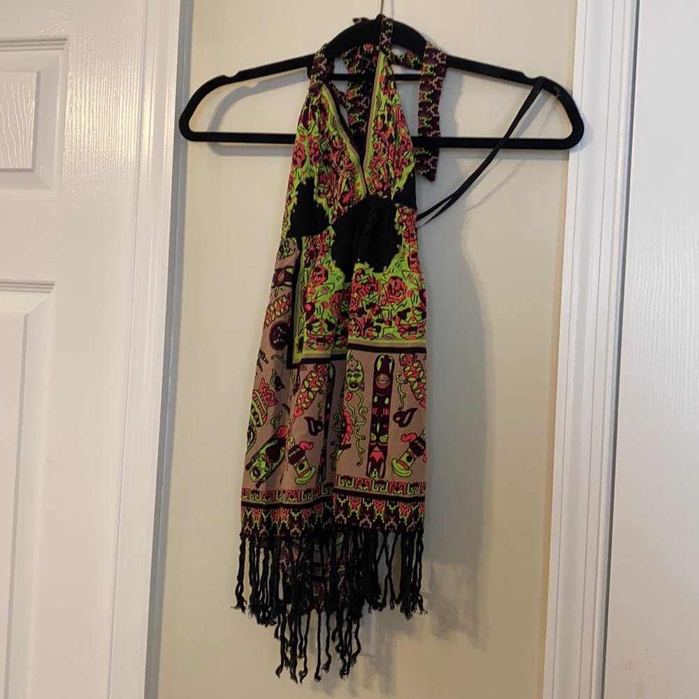 Tribal print halter top